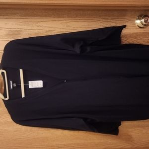 Size 3x, black, cotton lightweight v-neck cardigan.